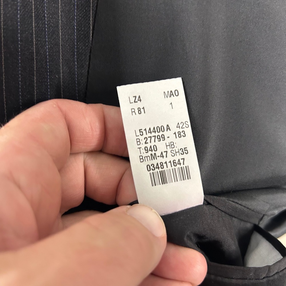 LRL Ralph Lauren 42S Suit 34x30 100% Wool Charcoal Pinstripe Two Button Vented - Picture 5 of 16